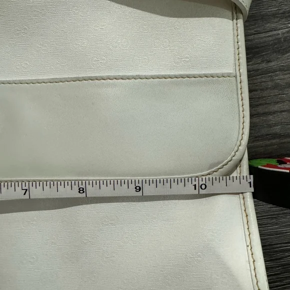 Vintage Gucci Interlocking GG Clutch purse shoulder bag ivory gold authentic - Picture 16 of 16